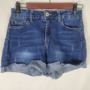 California Vintage Denim Shorts Juniors 11 Blue Jean Mid Rise‎ Distressed Cuffed